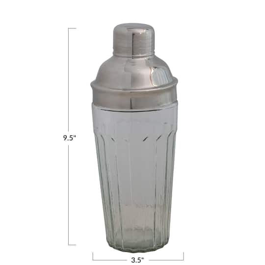 Hello Honey® Clear Glass Cocktail Shaker with Stainless Steel Lid